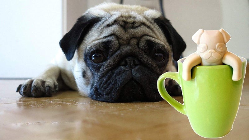 ArtiWare SET of 2 black & tan Dog Pug Shape Tea Infusers Loose Leaf Strainer Herbal & Fruit Tea Filter Diffuser Food Grade Silicone Add fun to tea time - Image 4